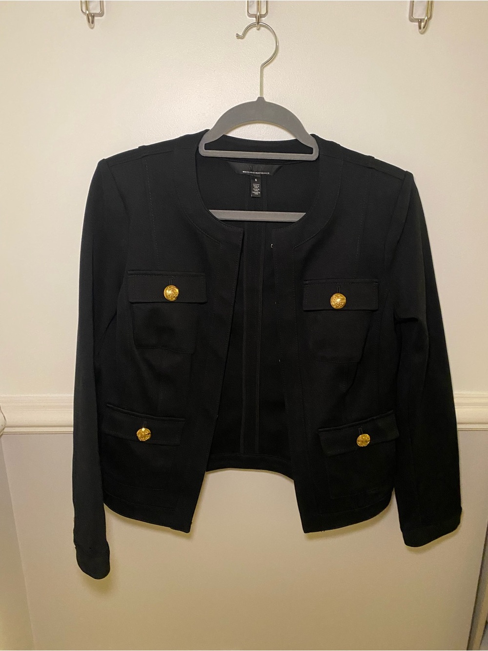 White House Black Market Black Jacket with Gold Buttons